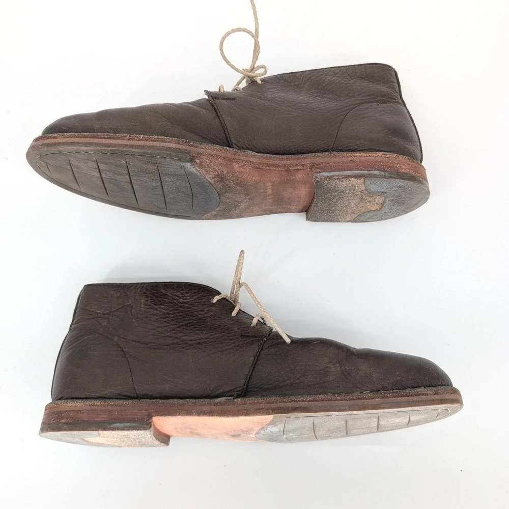 Cole Haan Chukka Boots Mens 12 Brown Pebbled Leather Lace Up Preppy Heritage‎
